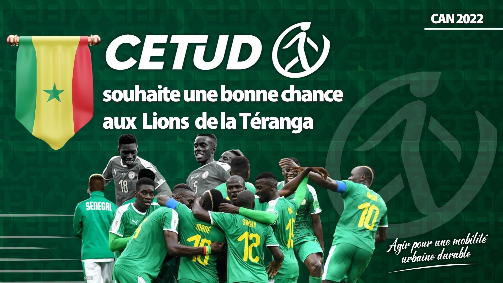 Le Conseil exécutif des Transports urbains de Dakar (CETUD) souhaite une bonne chance aux ?Lions de la Téranga ?? 