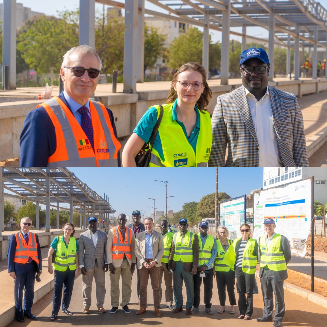 Visite du chantier BRT  et du futur dépôt de bus du projet de Restructuration globale du réseau de transport en commun de Dakar par Mme Lisa Badum 